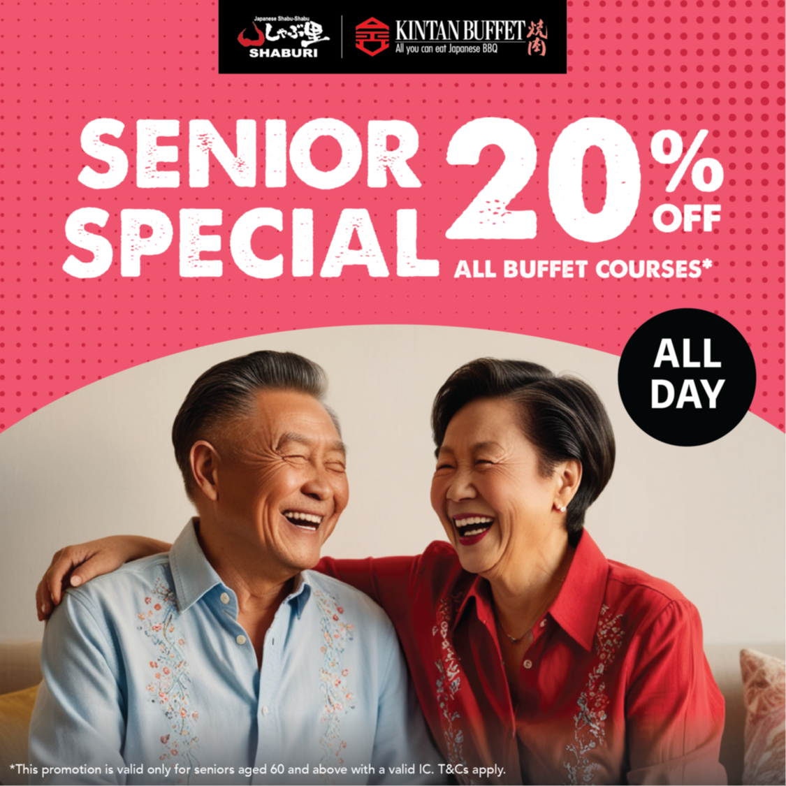 Senior Special – 20% OFF All Buffet Courses!