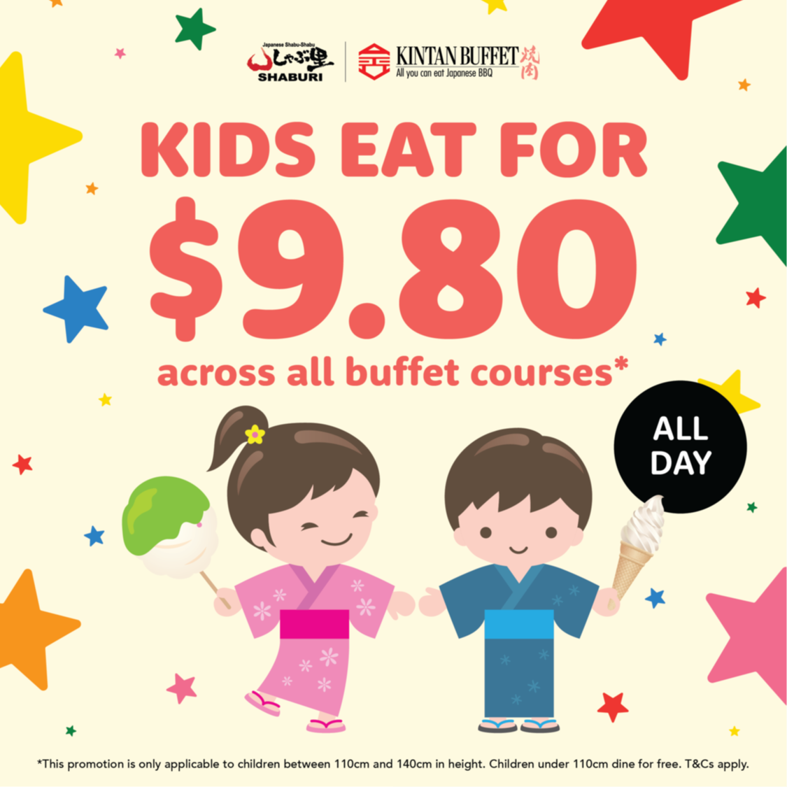 Kids eat for just $9.80!