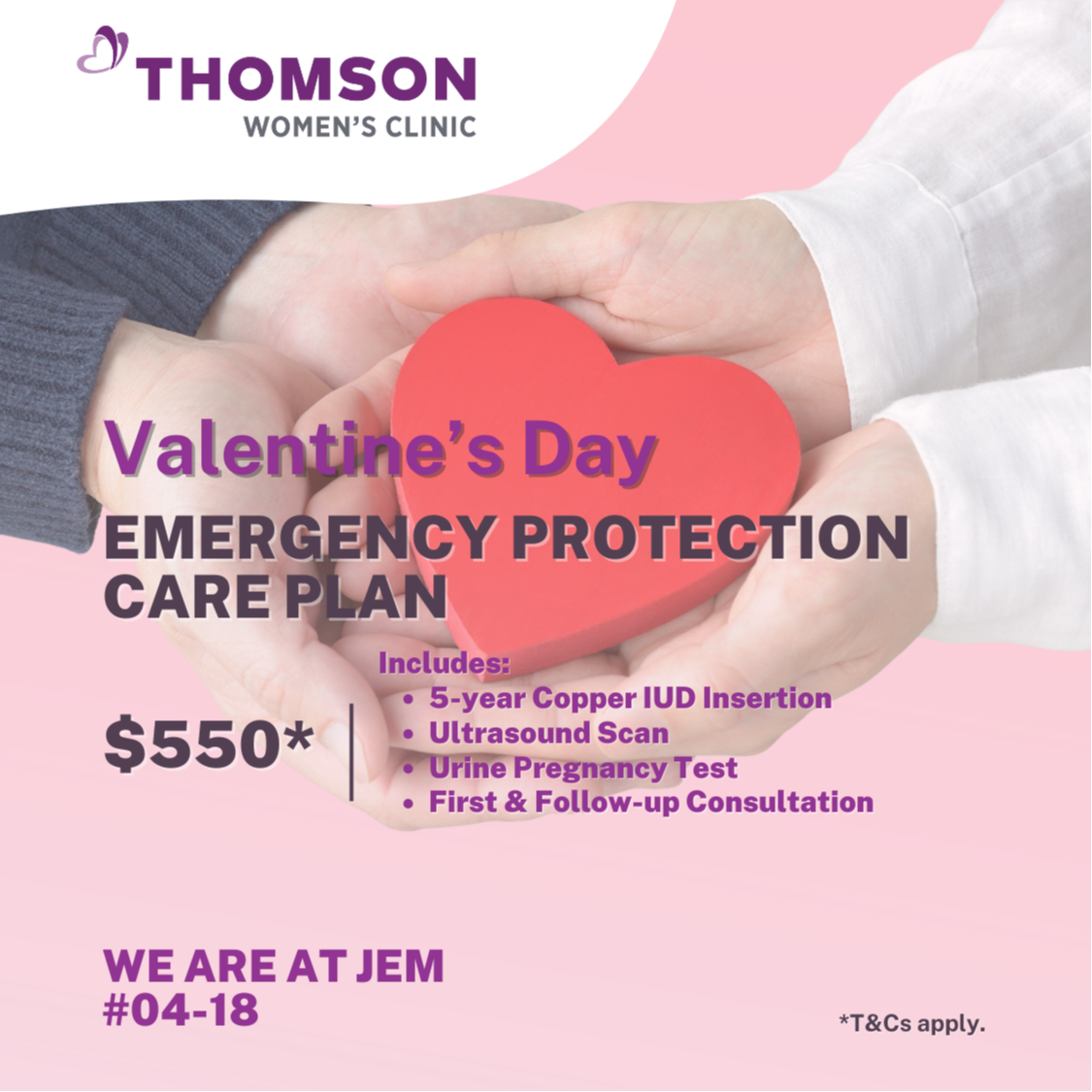 Love responsibly and take charge of your contraception options this Valentine’s Day for $550 nett.