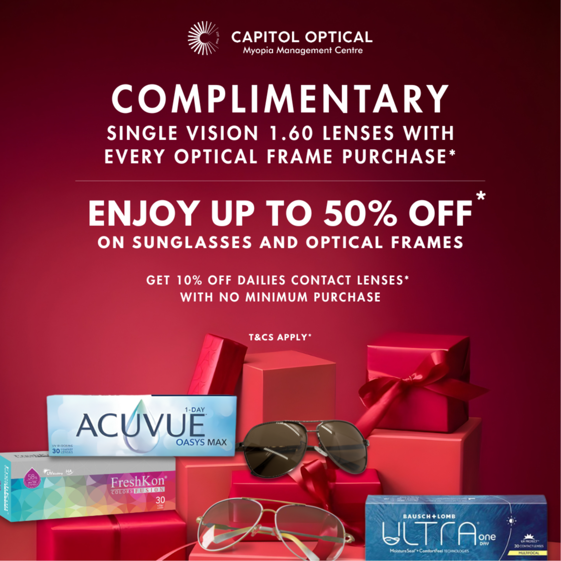 Year End Sale - Up to 50% off storewide on sunglasses and optical frames!